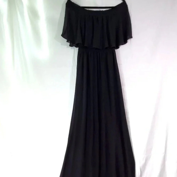 Show Me Your Mumu Hacienda Black Maxi Dress Ruffle - Picture 2 of 6